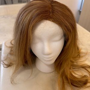 Multi Color Human Hair Wig Colors 27/30/613, 22 Inch includes band for fit